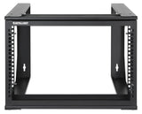 Intellinet 19" Wall Mount Open Frame Network Rack, 6U, Front-hinged Swing Frame Flat Pack, 2-Post, 17.7 in. Depth, Black RAL 9004