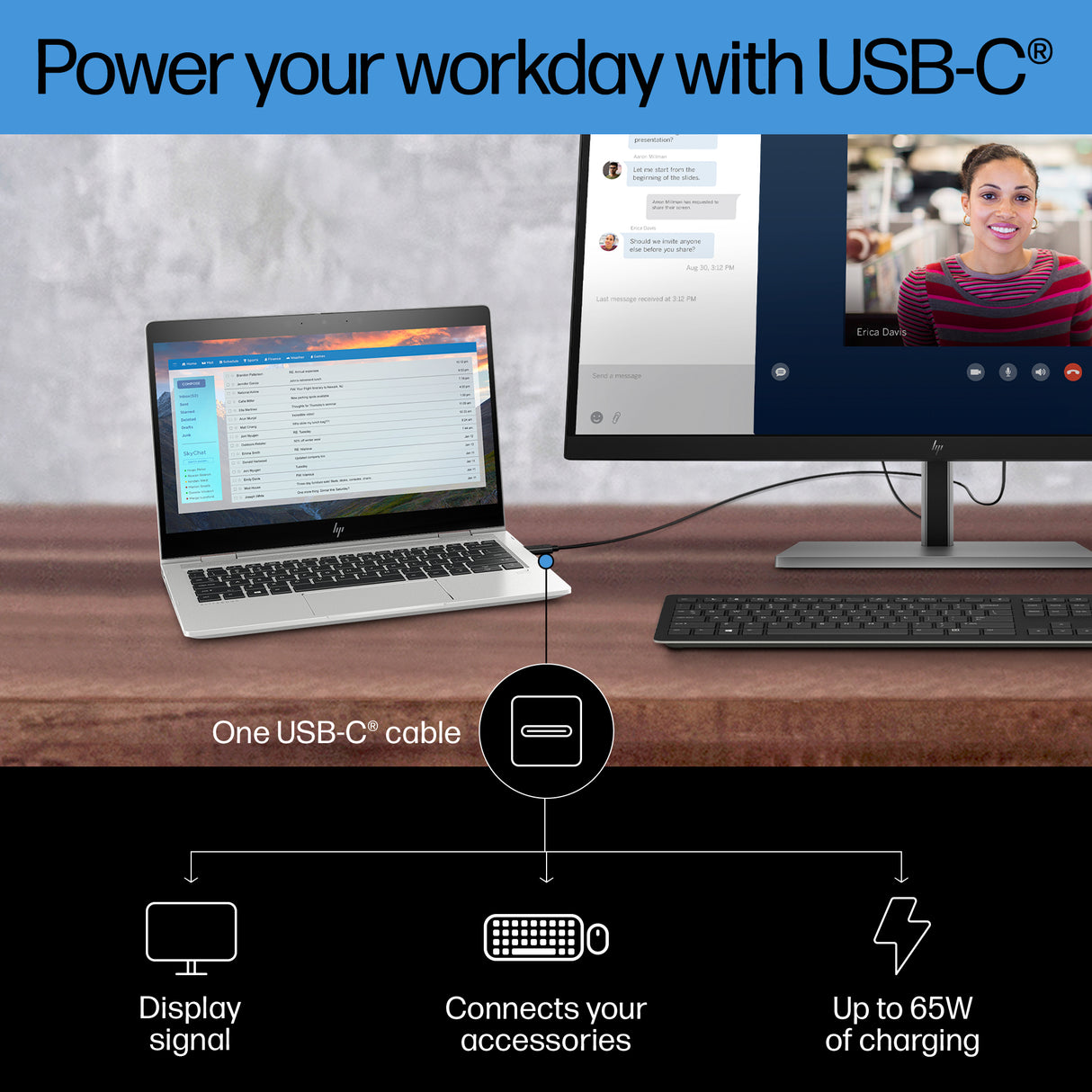HP E-Series E27k G5 4K USB-C Monitor
