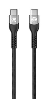Manhattan Fast USB-C to USB-C Cable (240W), 2m, 240W Laptop Charging, Works with ALL Laptops (Note additional USB-C 240W wall charger needed), Extra-Long Reach for Desk or Floor Sockets, 3 year Warranty