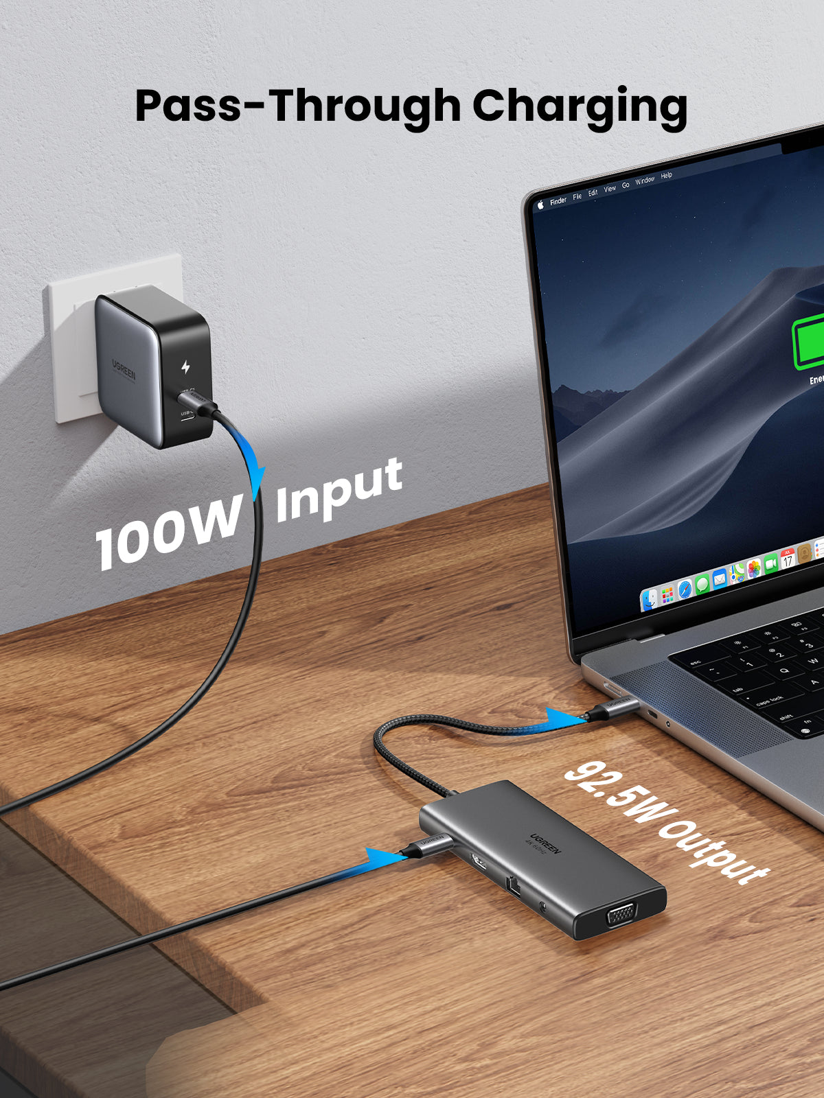 Ugreen 11-in-1 USB-C Hub to 3x USB-C/2x USB-A/HDMI/VGA/RJ45/SD/TF/3.5mm - Gray Docking Dock Grey