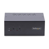 StarTech.com 2-Port Dual-Monitor DisplayPort KVM Switch, 4K 60Hz, 2x USB 5Gbps Hub Ports, 2x USB 2.0 HID Ports, Hotkey and Push-Button Switching, TAA Compliant - 3.5mm Audio, HDCP