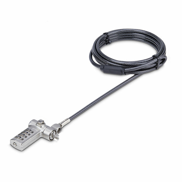 StarTech.com 25-Pack Universal Laptop Lock 6.6ft (2m), Serialized Security Cable for Notebook, Compatible With Noble Wedge®/Nano/K-Slot, Keyless Combination Cable - TAA
