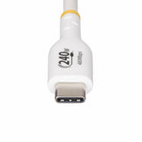StarTech.com 3ft (91cm) White USB-C Charging Cable, USB-IF Certified USB C Cable, 240W PD EPR, USB 2.0 Type-C Laptop Charger Cord, USB-C Data Transfer Cable, TPE Jacket
