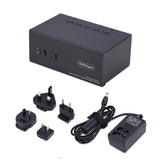 StarTech.com 2-Port Dual-Monitor DisplayPort and HDMI KVM Switch, 4K 60Hz, 1x HDMI & 1x DP Monitor, 2-Port USB 5Gbps Hub, 2x USB HID Ports, TAA Compliant