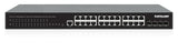 Intellinet 28-Port L2+ Fully Managed PoE+ Switch with 24 Gigabit Ethernet Ports and 4 SFP+ Uplinks IEEE 802.3at/af (PoE+/PoE) Compliant, 370 W PoE Power Budget, Layer 2+/Layer 3 Lite, Four 10G SFP+ Open Slots, Self-Healing Network, 19" Rackmount