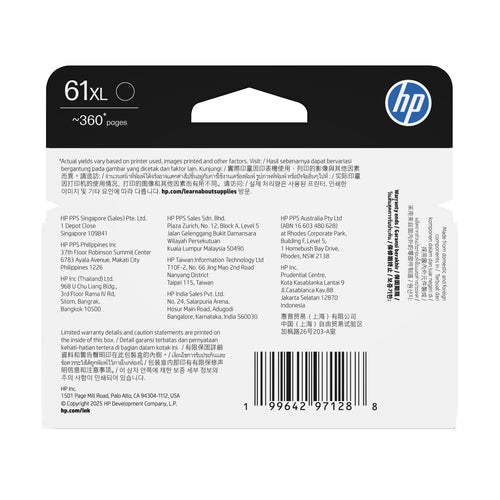 HP 61XL High Yield Black Original Ink Cartridge