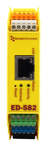 Brainboxes ED-582 network switch Unmanaged Fast Ethernet (10/100) DIN rail Yellow