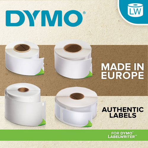 DYMO Original LabelWriter Durable Labels | 57mm x 32mm | White Poly | 800 Self-Adhesive Labels | High-Performance | For LabelWriter Label Makers