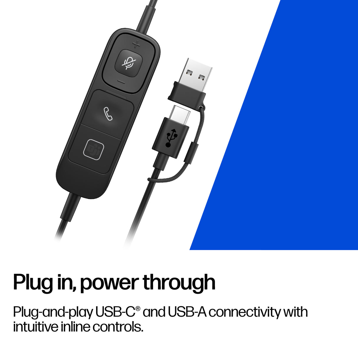 HP Poly Mission 825 Stereo USB Wired Headset (Bulk)