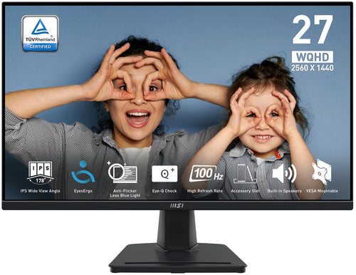 MSI Pro MP275Q computer monitor 68.6 cm (27") 2560 x 1440 pixels Wide Quad HD LED Black