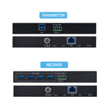 StarTech.com 4-Port USB 3.0 Extender over Ethernet up to 330ft (100m) via Cat6a / Cat7 / Cat8 RJ45 Cable, Extension for Remote USB Devices, 4x USB-A 5Gbps Hub, TAA