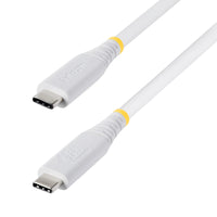 StarTech.com 1.5ft (45cm) USB4 Cable, 40Gbps, USB-IF Certified USB-C Cable, 240W PD, 8K 60Hz/4K 240Hz DP2.1 DP40, TPE Jacket, Thunderbolt 4 Compatible - White USB-C Cord