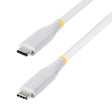 StarTech.com 3ft (91cm) USB4 Cable, 40Gbps, USB-IF Certified USB-C Cable, 240W PD, 8K 60Hz/4K 240Hz DP2.1 DP40, TPE Jacket, Thunderbolt 4 Compatible - White USB-C Cord