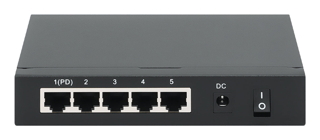 Intellinet 5-Port Gigabit Switch with PoE Passthrough, 4 x PSE PoE ports, 1 x PD PoE port, IEEE 802.3at/af Power-over-Ethernet (PoE+/PoE), IEEE 802.3az Energy Efficient Ethernet, Desktop