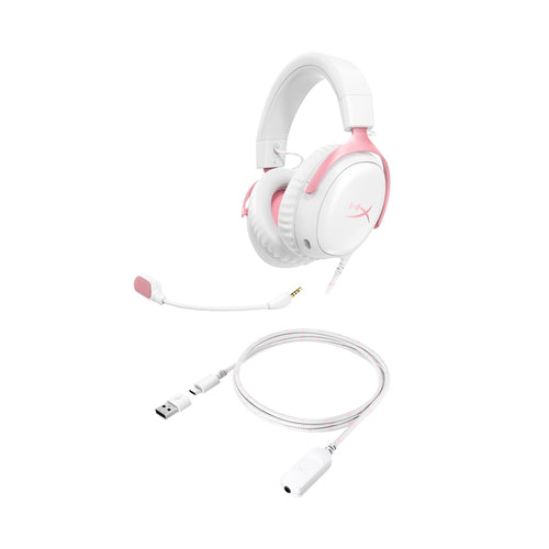 HyperX Cloud III - Gaming Headset (White/Pink)