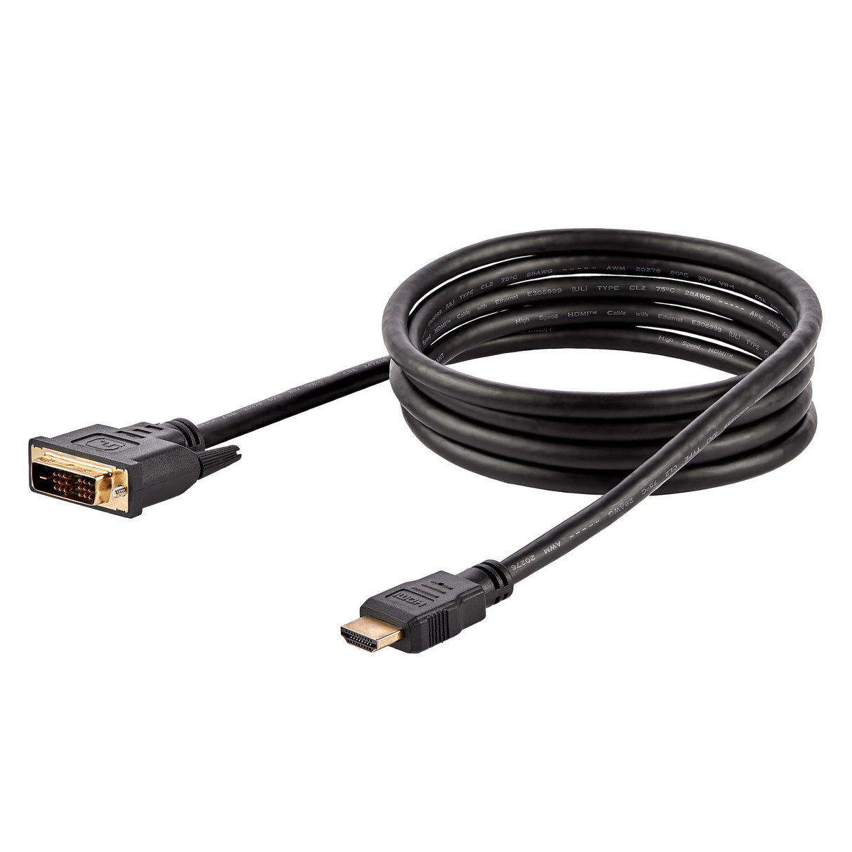 StarTech.com 6ft (1.8m) HDMI to DVI Cable, DVI-D to HDMI Display Cable (1920x1200p), 10 Pack, Black, 19 Pin HDMI to DVI-D Cable Adapter M/M, Digital Monitor Cable, DVI to HDMI Cord