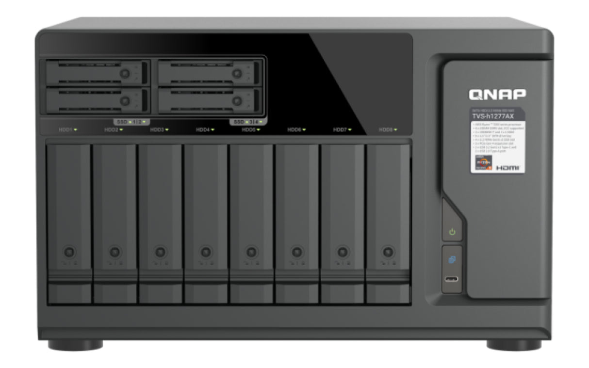 QNAP TVS-H1277AX NAS Tower AMD Ryzen™ 5 16 GB DDR5 QNAP QTS Black