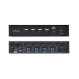 StarTech.com 4-Port DisplayPort KVM Switch with Mouse Roaming and Multi-View / Picture-in-Picture, 4K 60Hz, USB 3.0 (5Gbps) Hub, Hotkey Control, TAA Compliant