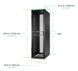 APC NetShelter SX Server Rack Gen 2, 45U, 2124H x 600W x 1200D mm, with Sides, Black
