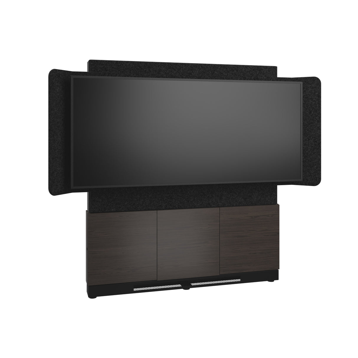 Middle Atlantic ForumTM Floor-to-Wall Mounted 66" (3 Bay) Display Stand for (1) 81" 21:9 Ultra-Wide Display, Dark Colorway