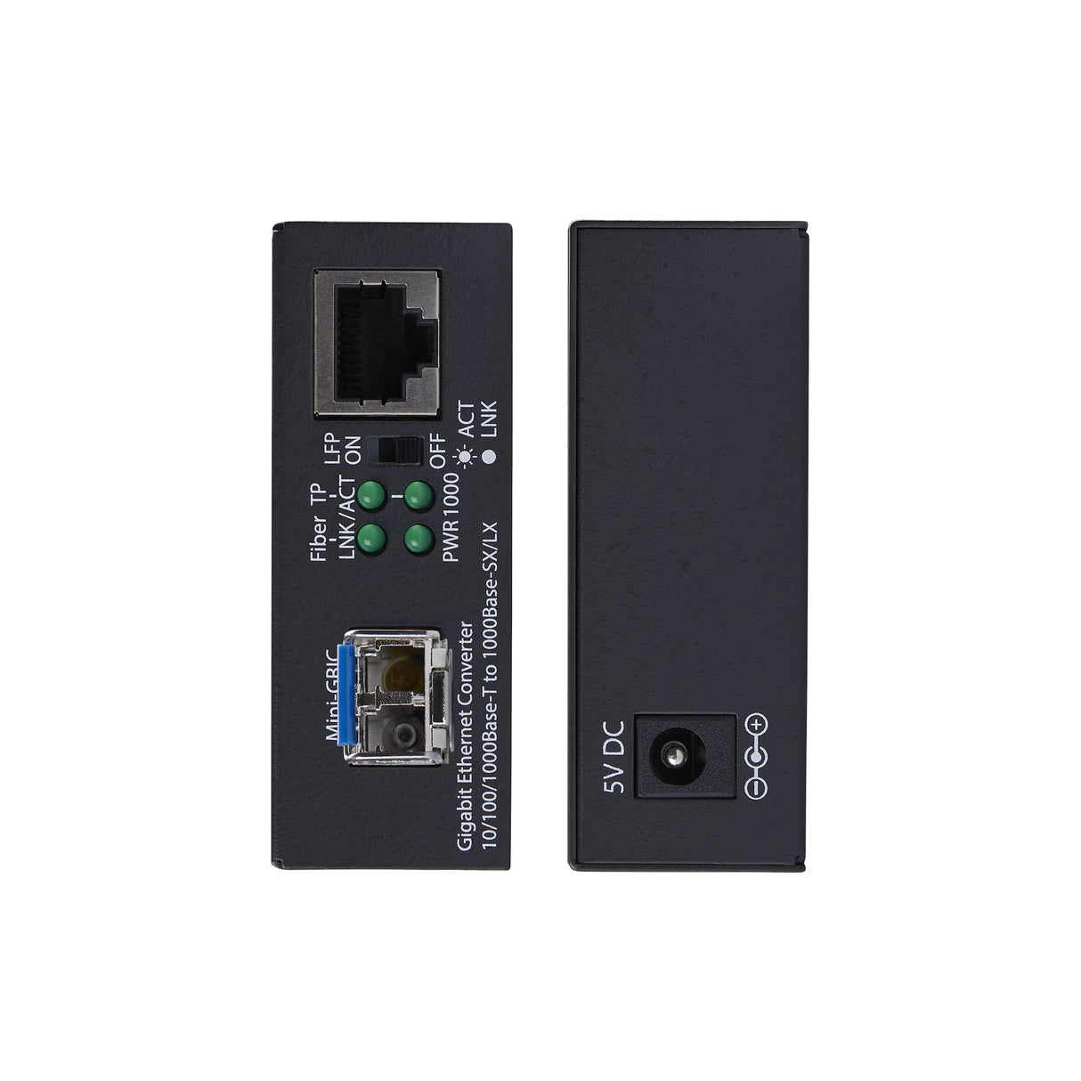 StarTech.com Single-Mode (SM) LC Fiber Media Converter for 10/100/1000 Networks, Standalone Gigabit Ethernet to Fiber Converter, 20km - TAA