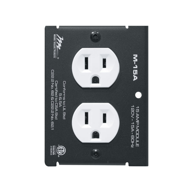 Middle Atlantic M-15A power distribution unit (PDU) 2 AC outlet(s) Black, White