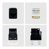 StarTech.com Cat6 Keystone Jack, 24-Pack RJ45 Ethernet Keystone Jacks, UTP Cat6 Wall Jack, 180-Degree 110 Punch Down, Black