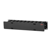 APC NetShelter Cable Management, Horizontal Cable Manager, 2U, Single Side with Cover, Black, 483 x 88 x 110 mm