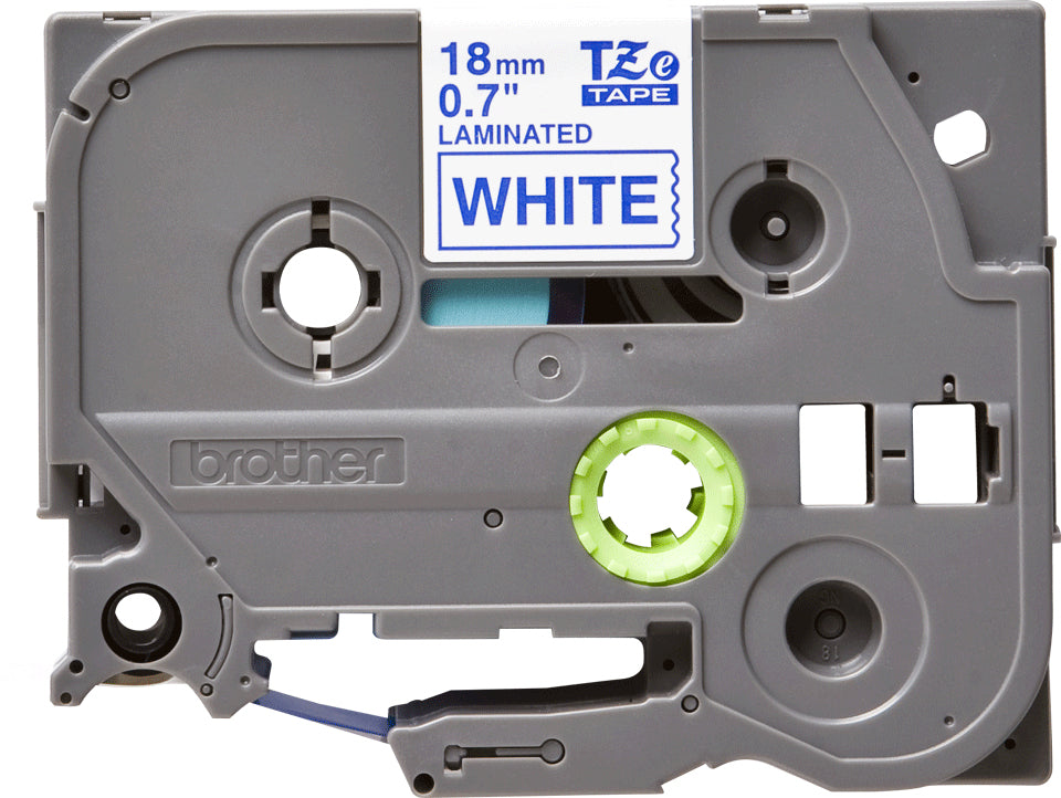 Brother TZE243G label-making tape Blue on white TZe