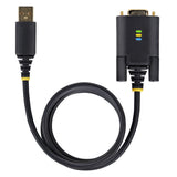 StarTech.com 3.3ft (1m) USB to Serial Adapter Cable, COM Retention, Interchangeable Screws/Nuts, USB-A to DB9 RS232, FTDI IC, ESD Protection, Windows/macOS/Linux