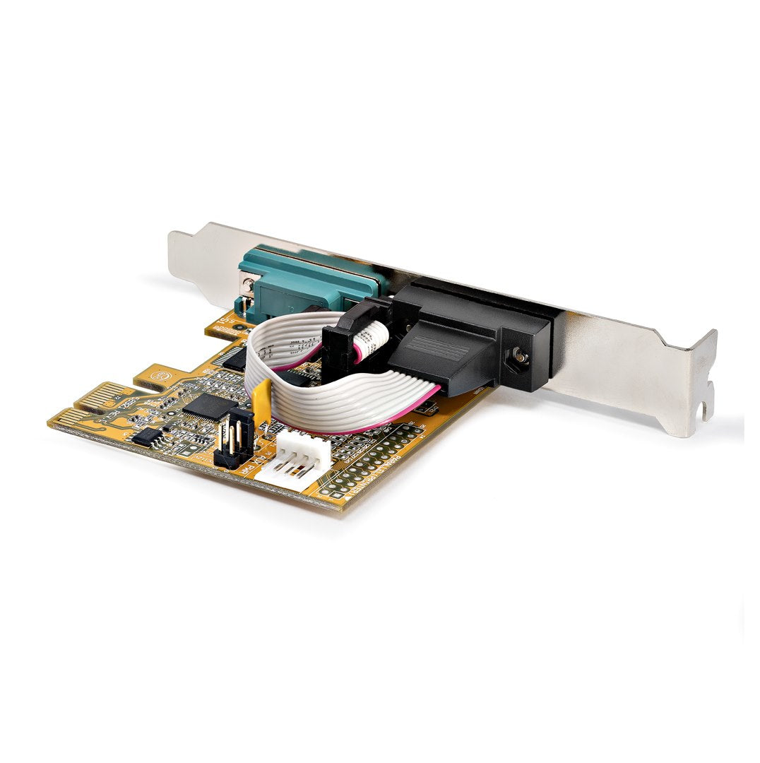 StarTech.com 2-Port PCI Express Serial Interface Card, Dual Port PCIe to RS232 (DB9) Serial Card, 16C1050 UART, Low/Full Profile Brackets, COM Retention, For Windows/Linux - TAA