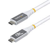 StarTech.com 1.5ft (45cm) USB4 Cable, 80Gbps, USB-IF Certified USB-C Cable, 240W PD, 8K 120Hz/4K 240Hz DP2.1 DP80, TPE Jacket, Thunderbolt 4 Compatible - White USB-C Cord