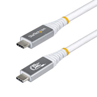 StarTech.com 3ft (91cm) USB4 Cable, 80Gbps, USB-IF Certified USB-C Cable, 240W PD, 8K 120Hz/4K 240Hz DP2.1 DP80, TPE Jacket, Thunderbolt 4 Compatible - White USB-C Cord