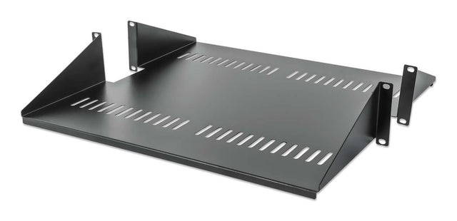 Intellinet 19" Double-Sided Cantilever Shelf, 2U, Double-Sided Shelf for 19" Rack, Max 25kg, Black, Three Year Warranty