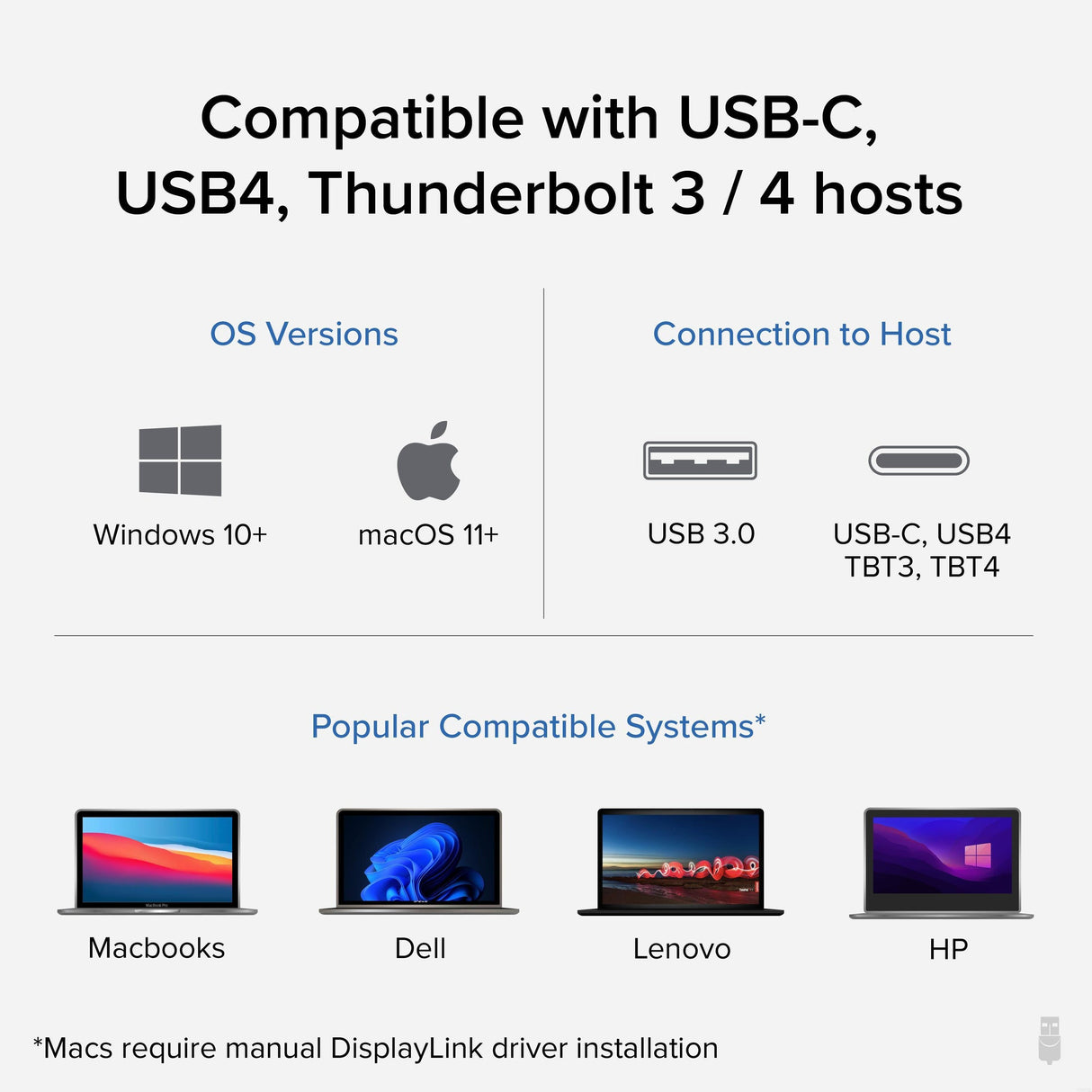 Plugable Technologies 7-in-1 USB C Docking Station Dual Monitor - Dual HDMI Dock is Compatible with Mac and Windows, USB4, Thunderbolt or USB-C, 100W PD, 2x HDMI, 1x USB-C, 1Gbps Ethernet, 1x USB 3.0, 1x SD Card