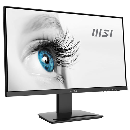 MSI Pro MP243 23.8 Inch Monitor, Full HD (1920 x 1080), 75Hz, IPS, 5ms, HDMI, DisplayPort, Built-in Speakers, Anti-Glare, Anti-Flicker, Less Blue light, TÜV Certified, VESA, Kensington, Black