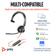 HP Poly Blackwire 3310 Monaural USB-C Headset +USB-C/A Adapter