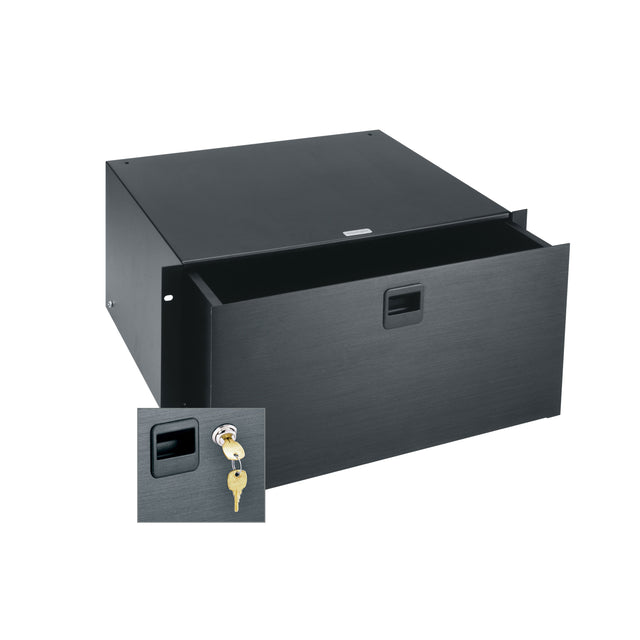 Middle Atlantic 5 RU Rackmount Drawer, Black Brushed and Anodized with Lock
