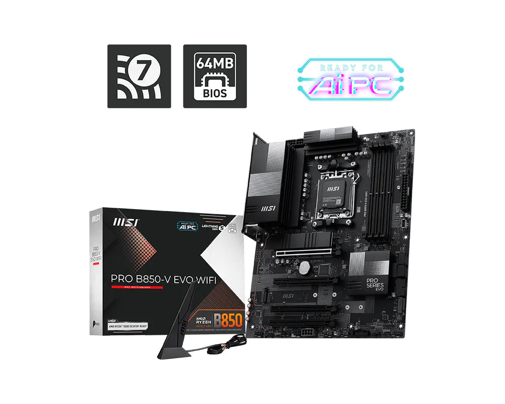 MSI PRO B850-V EVO WIFI motherboard AMD B850 Socket AM5 ATX