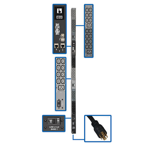 Tripp Lite PDU Monitored (3P) 10kW 200-240V 24A L21-30P 9'  /(48)  70"