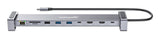 Manhattan USB-C Dock/Hub with Card Reader and MST, Ports (x7): Ethernet, HDMI (x2 4k@60Hz), USB-A (x3) and USB-C, with Power Delivery (PD) 100W- requires external USB-C charger (not included). USB powered (no external power supply required) when PD...
