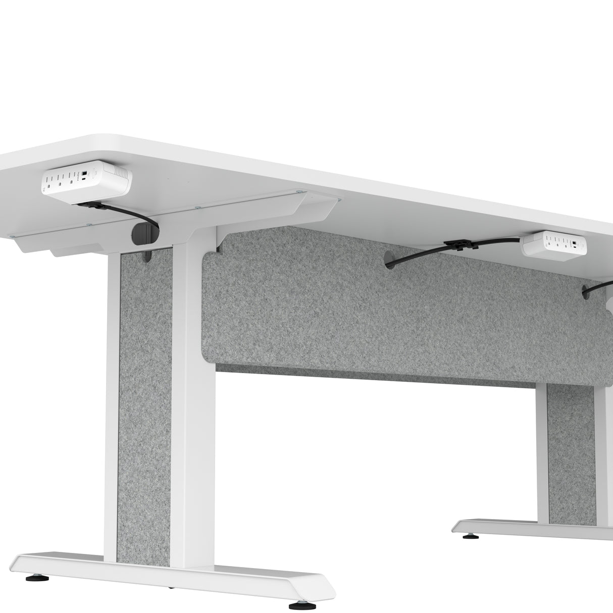 Middle Atlantic ForumTM 59" Angle Table for 3 to 5 People, 30" Seated Height, Designer White Table Top with Light Table Base