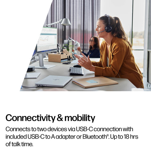 HP Poly Voyager Focus 2-M USB-C-C Headset USB-C/A Adapter Charging Stand