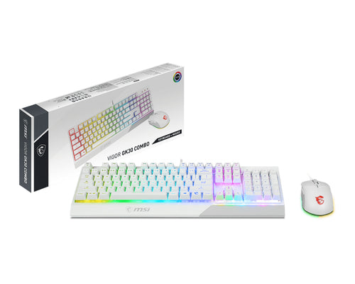 MSI VIGOR GK30 COMBO WHITE keyboard Mouse included Gaming USB