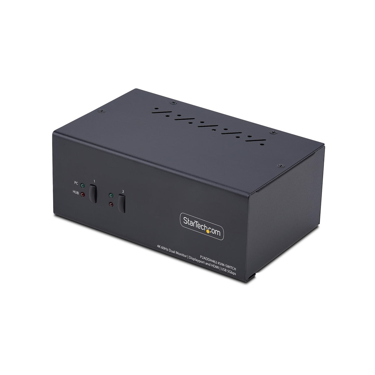 StarTech.com 2-Port Dual-Monitor DisplayPort and HDMI KVM Switch, 4K 60Hz, 1x HDMI & 1x DP Monitor, 2-Port USB 5Gbps Hub, 2x USB HID Ports, TAA Compliant