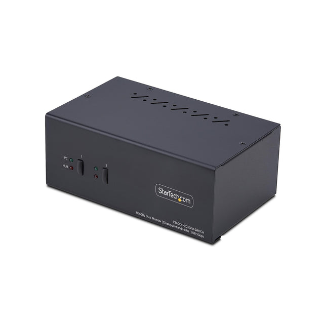 StarTech.com 2-Port Dual-Monitor DisplayPort and HDMI KVM Switch, 4K 60Hz, 1x HDMI & 1x DP Monitor, 2-Port USB 5Gbps Hub, 2x USB HID Ports, TAA Compliant