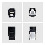 StarTech.com Cat6 Keystone Jack, 24-Pack RJ45 Ethernet Keystone Jacks, UTP Cat6 Wall Jack, 90-Degree 110 Punch Down, Black