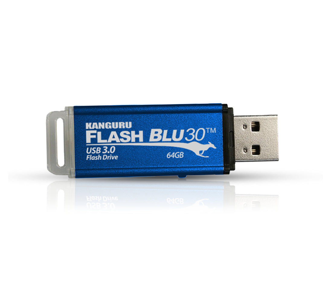 iStorage Kanguru FlashBlu30 SuperSpeed USB3.0 32GB |Secure Flash Drive| Physical Write Protect Switch | Windows “Ready Boost” compatible