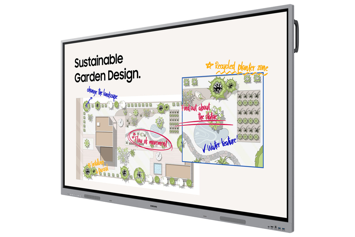 Samsung WE65FX interactive whiteboard 165.1 cm (65") 3840 x 2160 pixels Touchscreen Grey HDMI