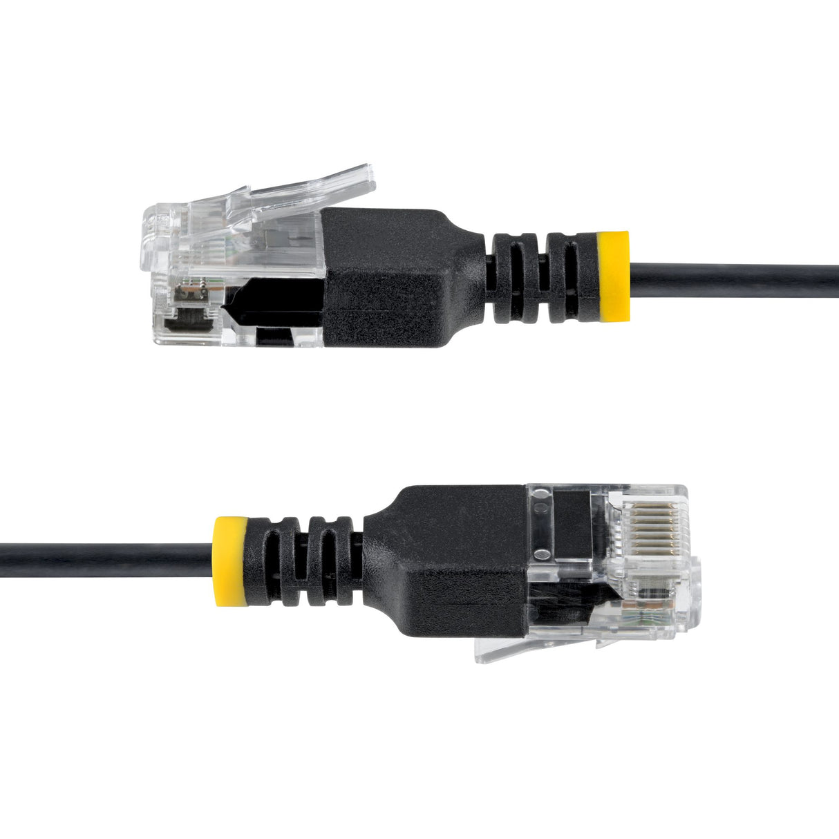 StarTech.com 2ft Black Ultra Slim Cat6A Ethernet Cable, UTP, Pure Bare Copper Wire, 34AWG Slim RJ45 Network Patch Cord, Individually Tested
